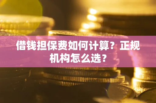 北京借钱担保费如何计算？正规机构怎么选？